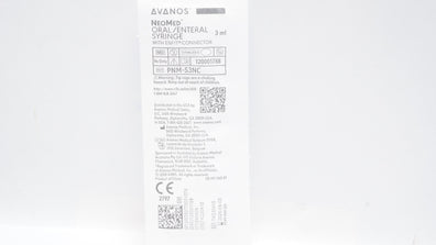 Avanos PNM-S3NC NeoMed Oral/Enteral Syringe W/Enfit Connector, 3ml